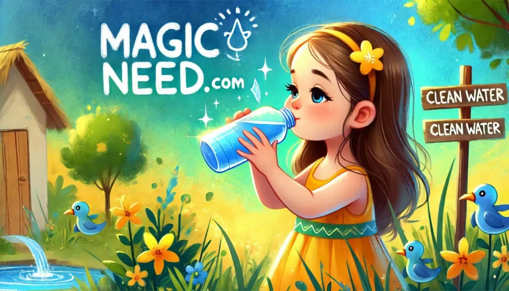 a cute girl drinking water