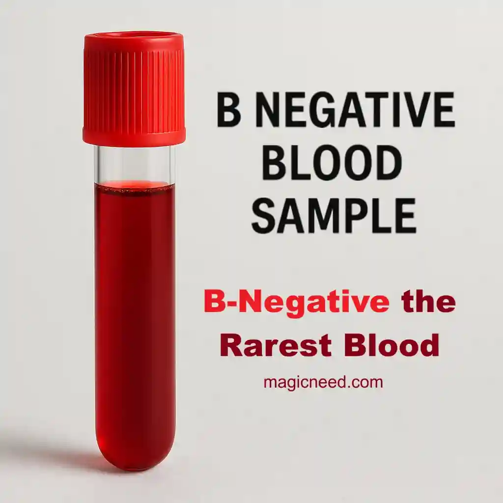 B-Negative the Rarest Blood Sample in Test Tube