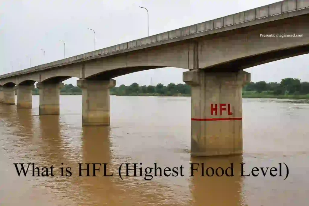 HFL (Highest Flood Level) marked at Bridge