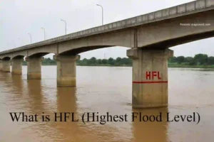 HFL (Highest Flood Level) marked at Bridge