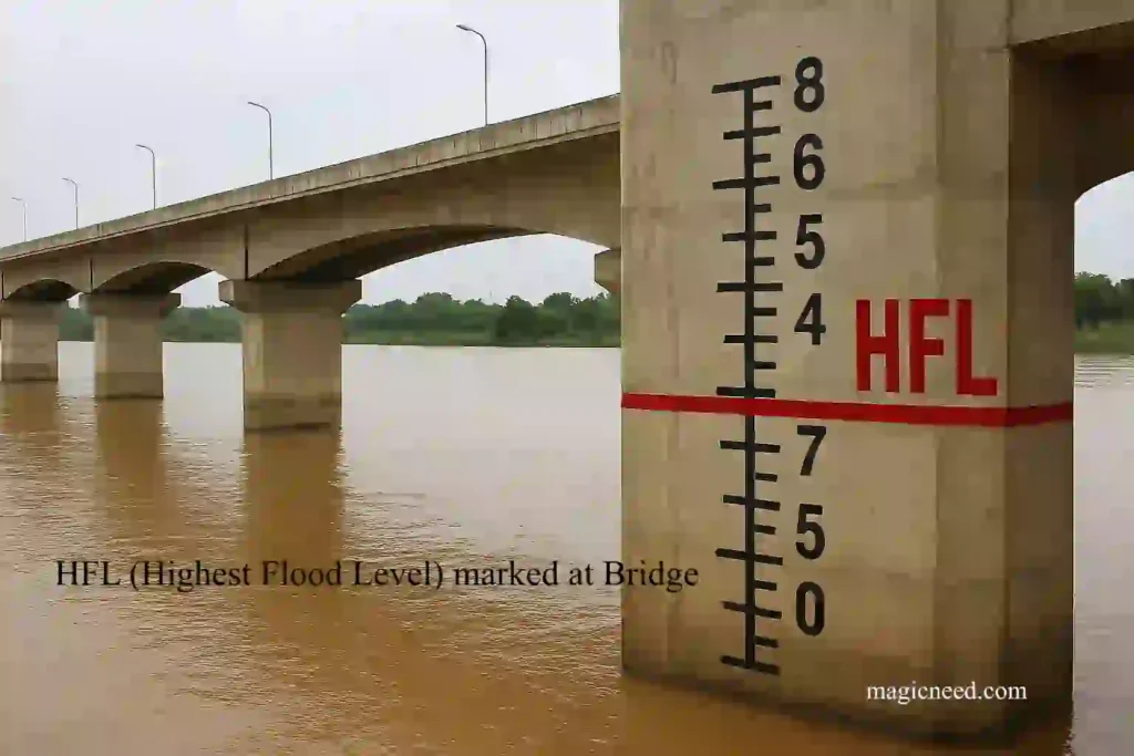 HFL (Highest Flood Level) Marking at Bridge